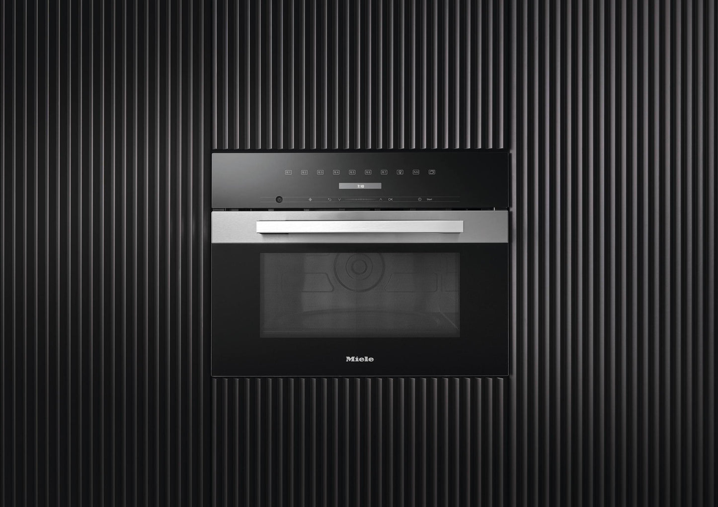 Miele M7240TCAMCLEANTOUCHSTEEL M 7240 Tc Am - Built-In Microwave Oven, 24" Width In A Design That Is The Perfect Complement With Controls On The Top.