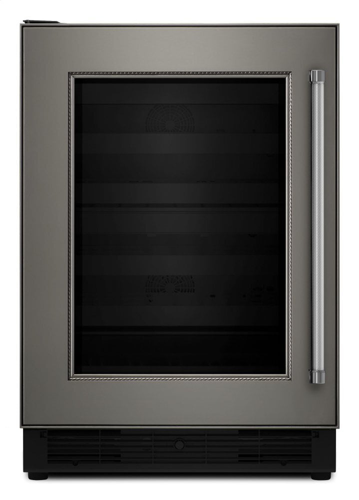 Kitchenaid KUWL204EPA 24" Panel Ready Wine Cellar With Glass Door And Wood-Front Racks - Panel Ready Pa