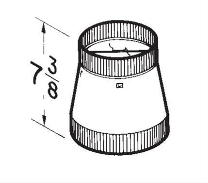 Best Range Hoods 472 10" Round To 8" Round Transition / Damper