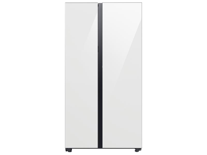 Samsung RS28CB760012 Bespoke Side-By-Side 28 Cu. Ft. Refrigerator With Beverage Center&#8482; In White Glass