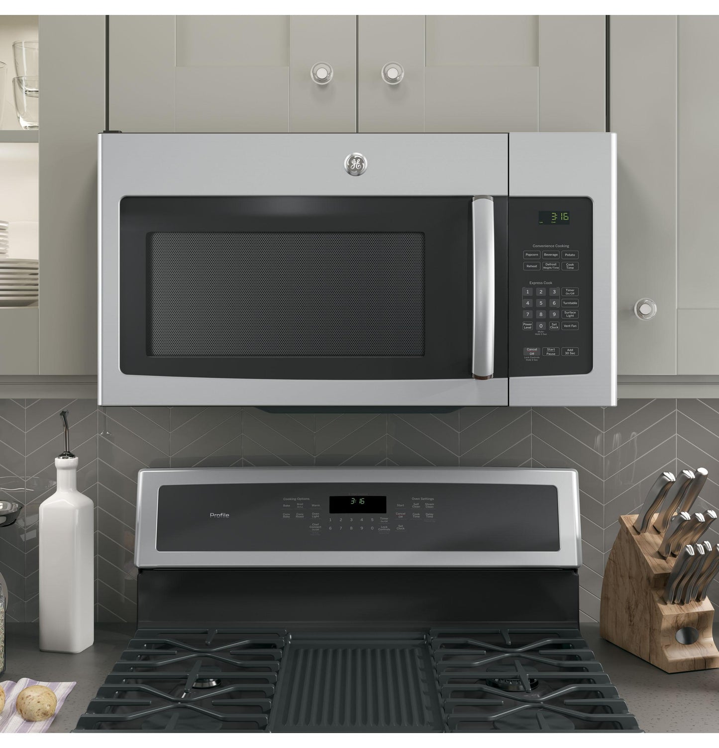 Ge Appliances JNM3163RJSS Ge® 1.6 Cu. Ft. Over-The-Range Microwave Oven With Recirculating Venting