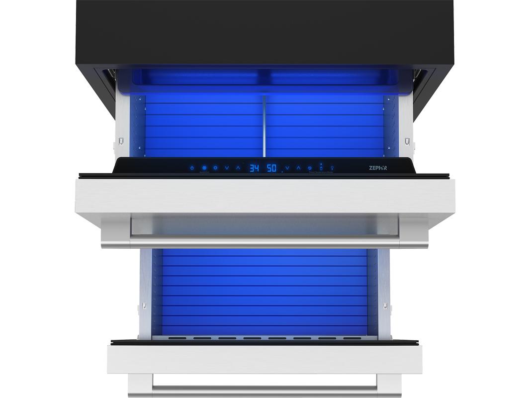 Zephyr PRRD24C2AS 24" Dual Zone Refrigerator Drawers