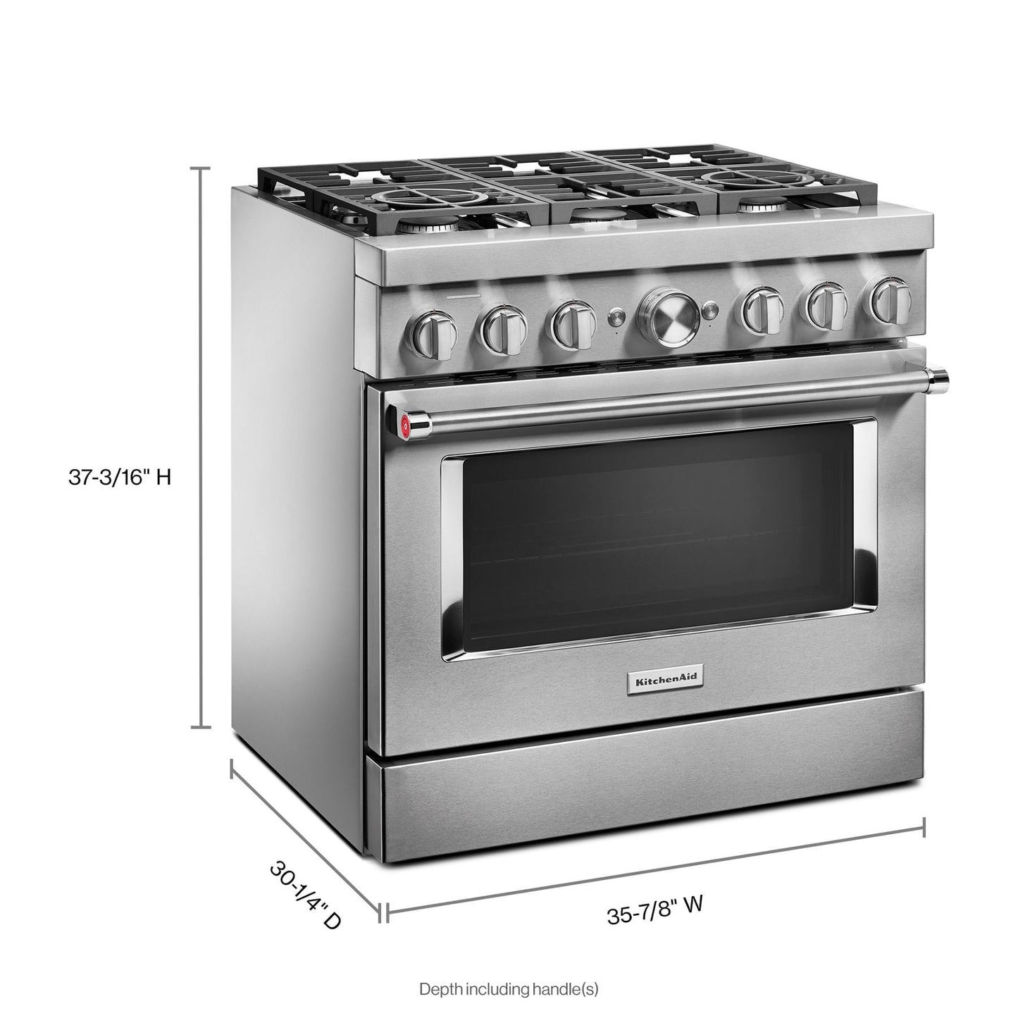 Kitchenaid KFDC506JSS Kitchenaid® 36'' Smart Commercial-Style Dual Fuel Range With 6 Burners - Stainless Steel