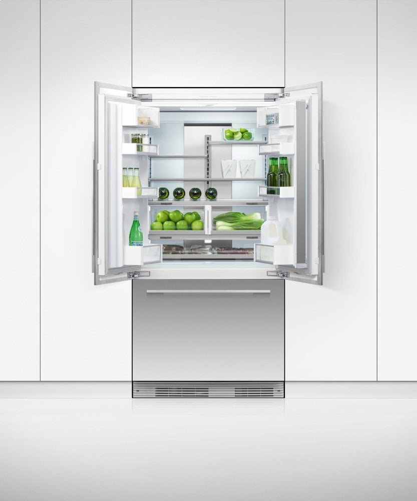 Fisher & Paykel RS36A72J1N Integrated French Door Refrigerator Freezer, 36", Ice