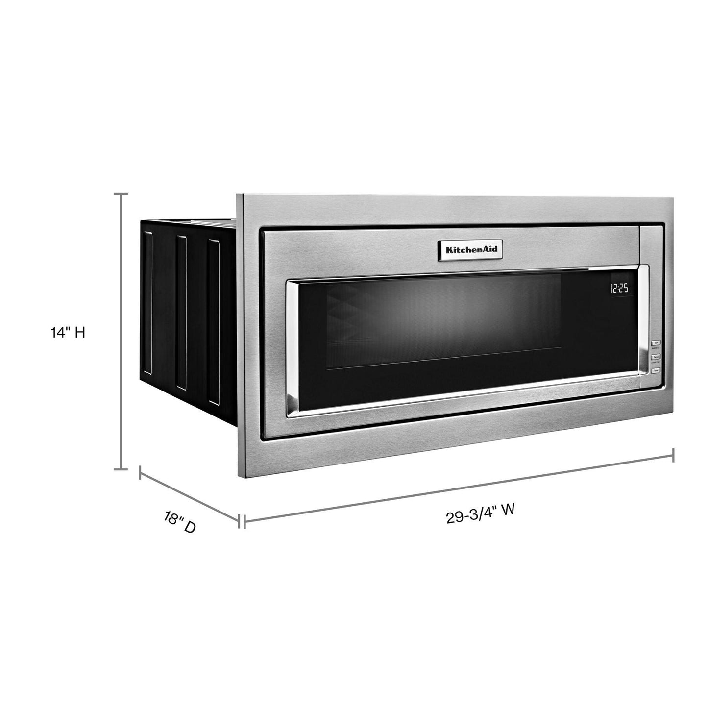 Kitchenaid KMBT5011KSS 1000 Watt Built-In Low Profile Microwave With Slim Trim Kit - Stainless Steel