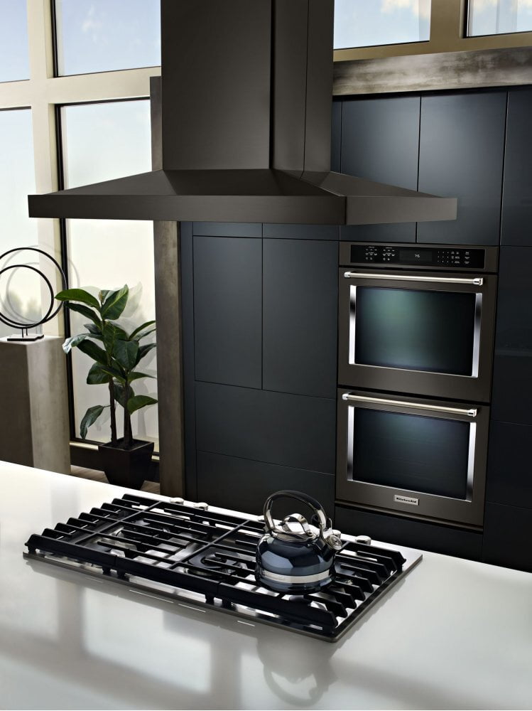 Kitchenaid KVIB606DBS 36" Island-Mount, 3-Speed Canopy Hood - Black Stainless Steel With Printshield™ Finish