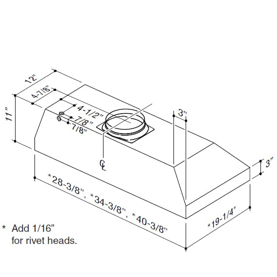 Best Range Hoods CP34I369SB 34-3/8" Stainless Steel Built-In Range Hood With 290 Max Cfm Internal Blower