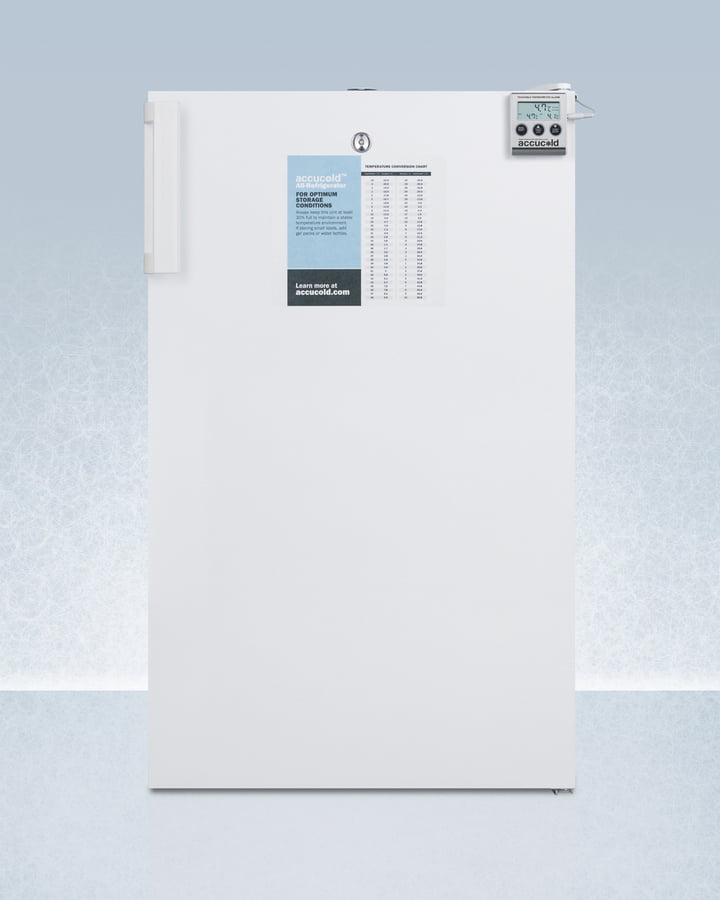 Summit FF511LBIMED 20" Wide All-Refrigerator For Built-In Use, With A Digital Thermostat, Internal Fan, Lock, Temperature Alarm, And Hospital Grade Plug