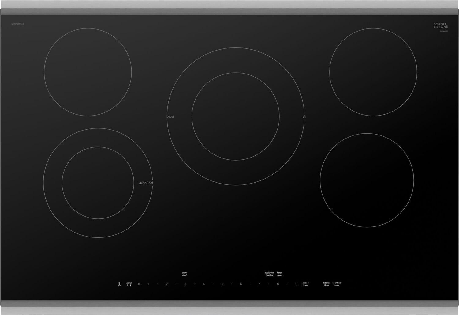 Bosch NETP069SUC Benchmark® Electric Cooktop 30'' Black, Surface Mount With Frame Netp069Suc