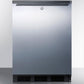 Summit FF7LBLBISSHH Commercially Listed Built-In Undercounter All-Refrigerator For General Purpose Use, Auto Defrost W/Ss Wrapped Door, Horizontal Handle, Lock, And Black Cabinet