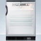 Summit SCR600BGLNZ Commercially Approved Nutrition Center Series Glass Door All-Refrigerator For Freestanding Use, With Front Lock And Digital Temperature Display
