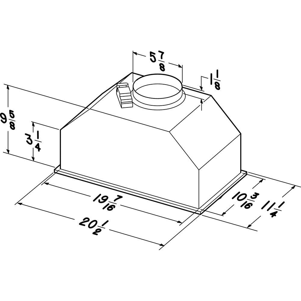 Broan PM500SS Broan® 20-1/2-Inch Custom Range Hood Power Pack, Stainless Steel, 500 Cfm