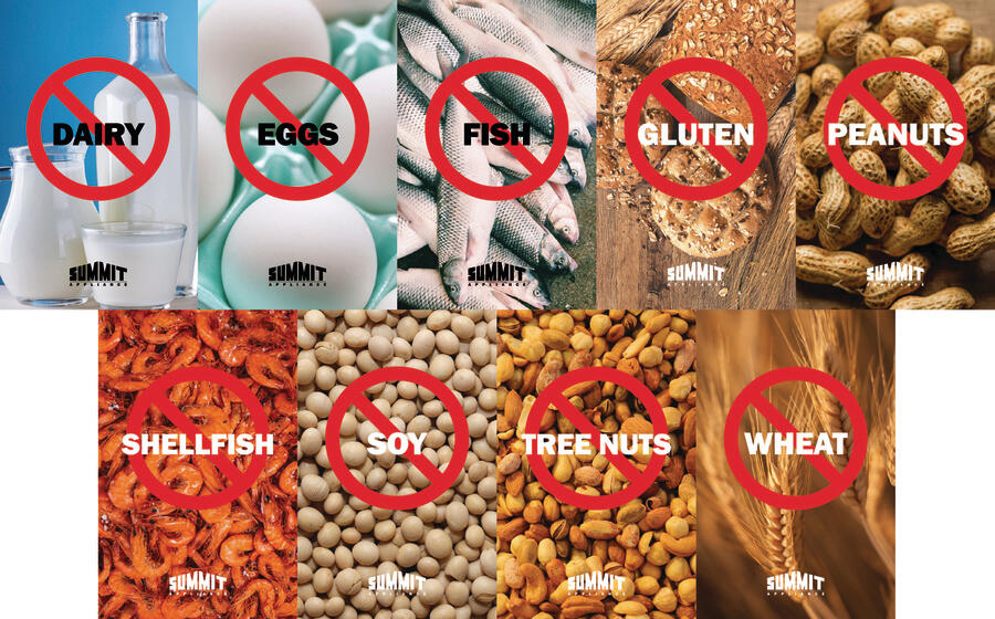 Summit AZAR2W Compact 1.7 Cu.Ft. All-Refrigerator In White Designed To Serve As An Allergy-Free Storage Zone, With Automatic Defrost, Front Lock, And A Set Of Allergy Warning Magnets