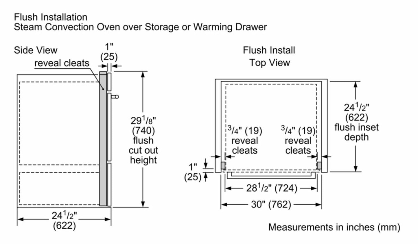 Bosch HWD5051UC 500 Series, 30", Warming Drawer