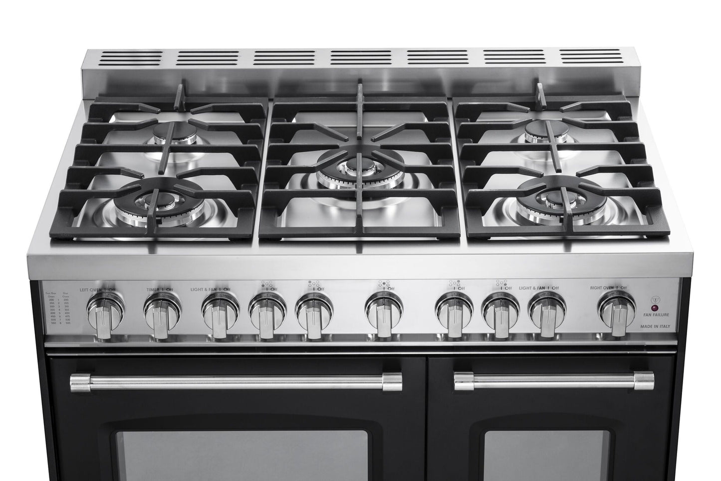 Verona VPFSGG365DE Matte Black 36" Gas Double Oven Range - Prestige Series