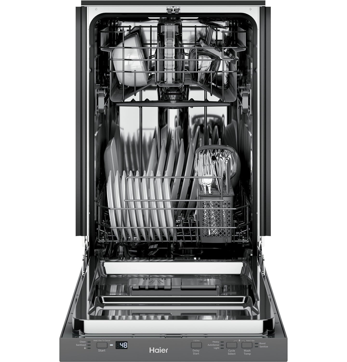 Haier QDT125SSLSS Haier 18" Stainless Steel Interior Dishwasher With Sanitize Cycle