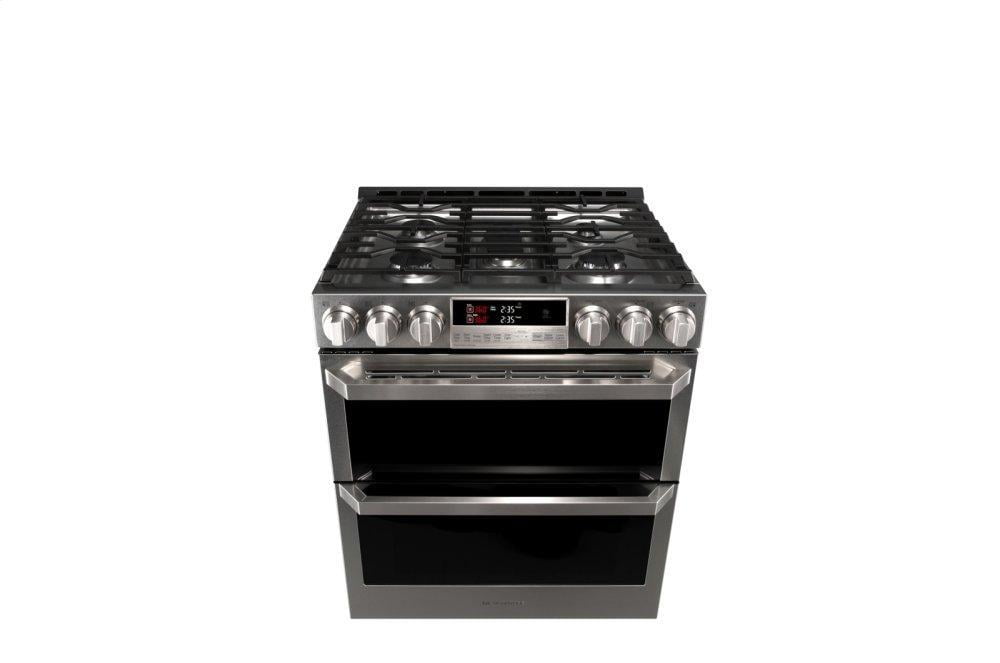 Lg LUTG4519SN Lg Signature 6.9 Cu.Ft. Smart Wi-Fi Enabled Gas Double Oven Slide-In Range With Probake Convection®