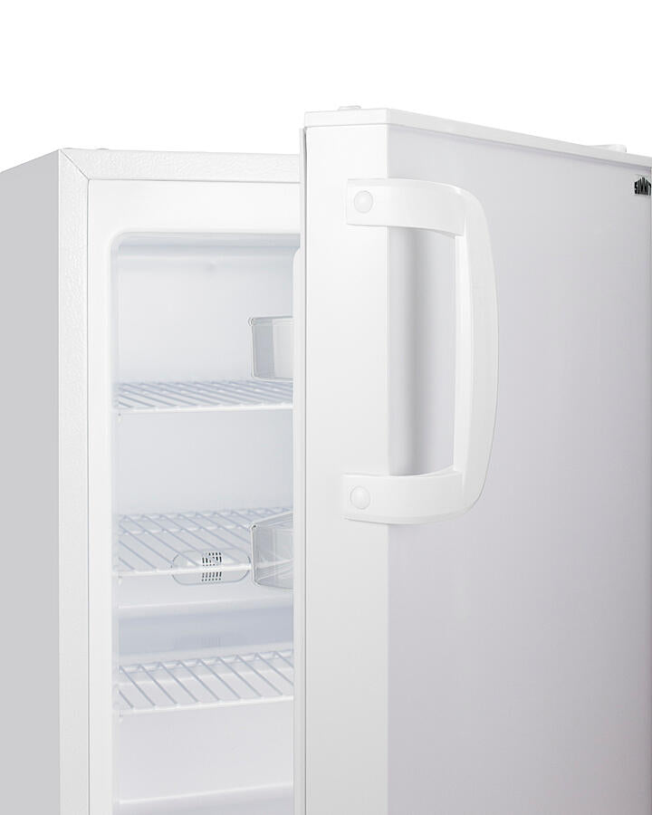 Summit ALFZ36 Built-In Undercounter Ada Compliant Residential All-Freezer In White With Door Storage And Manual Defrost Operation