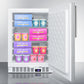 Summit SCFF52WXSSHV Frost-Free Built-In Undercounter All-Freezer For Residential Or Commercial Use, With Stainless Steel Door, Thin Handle, And White Cabinet