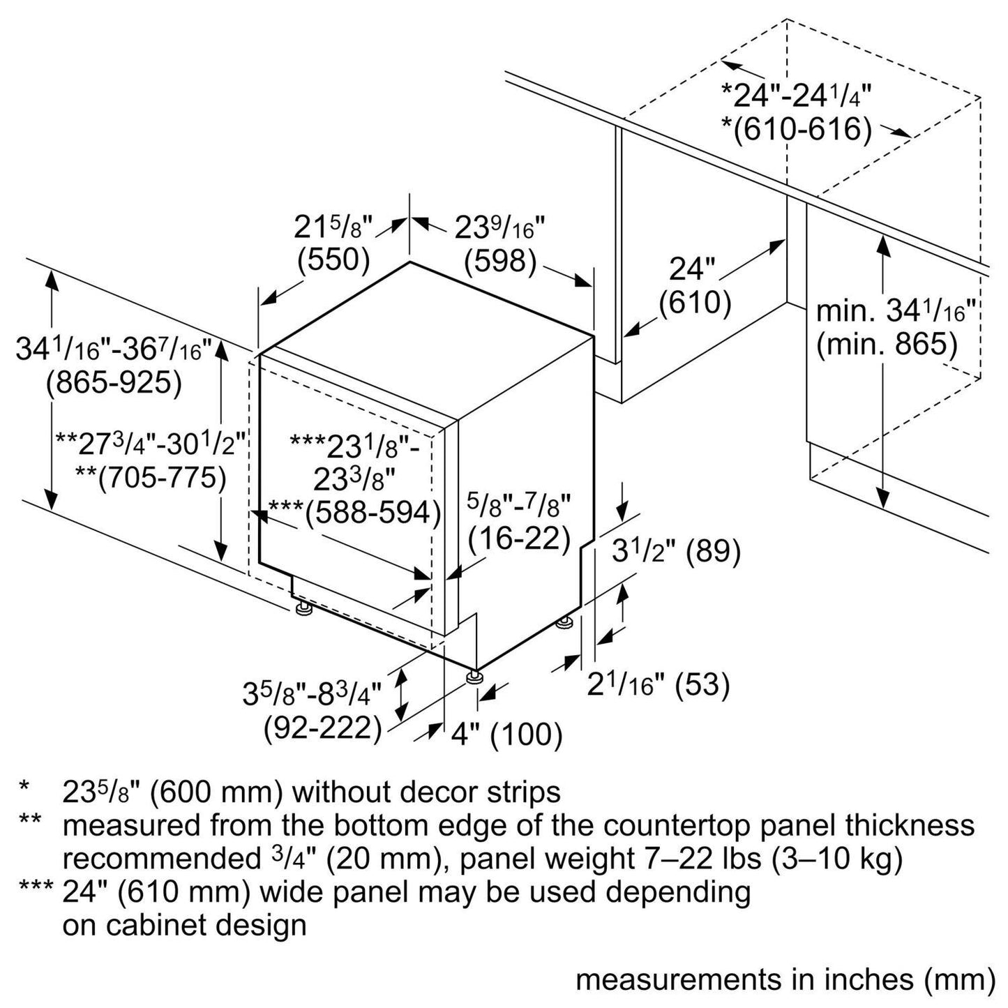 Bosch SHV78B73UC 800 Series Dishwasher 24"