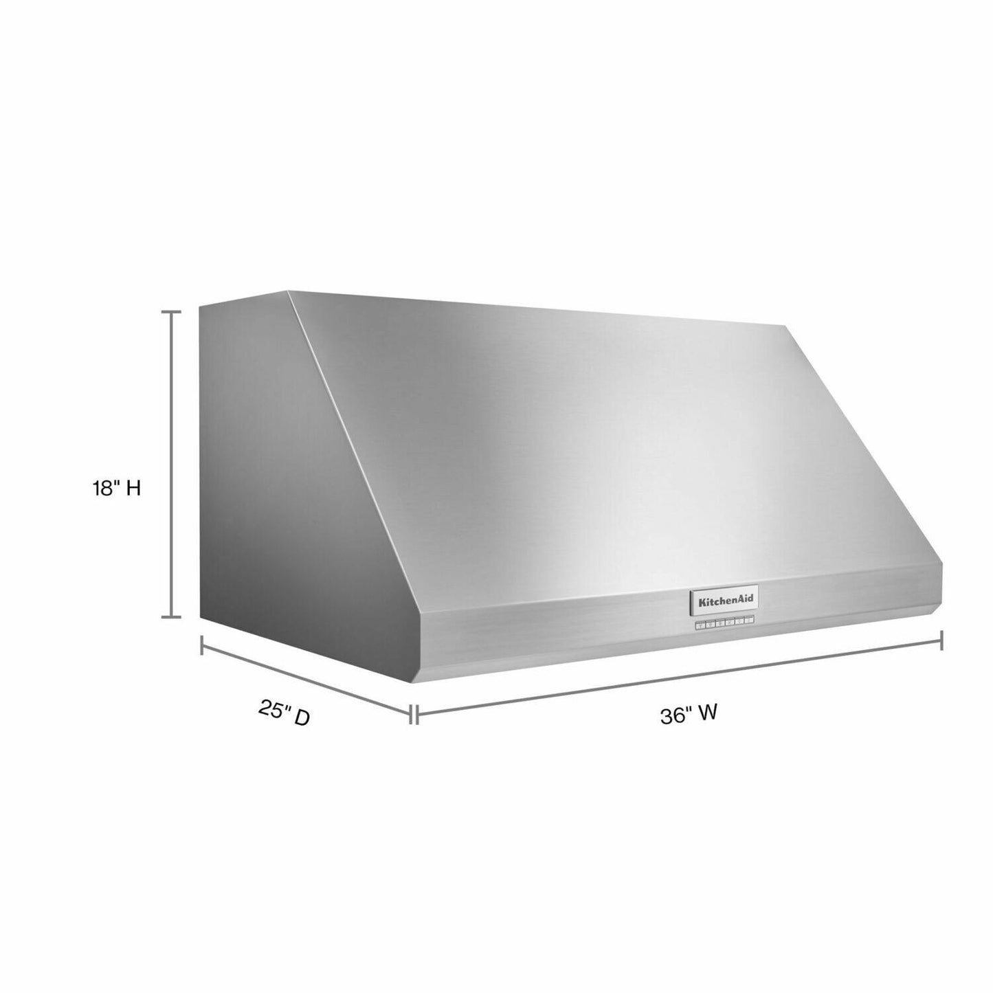 Kitchenaid KVWC906KSS 36" 585 Or 1170 Cfm Motor Class Commercial-Style Wall-Mount Canopy Range Hood - Stainless Steel