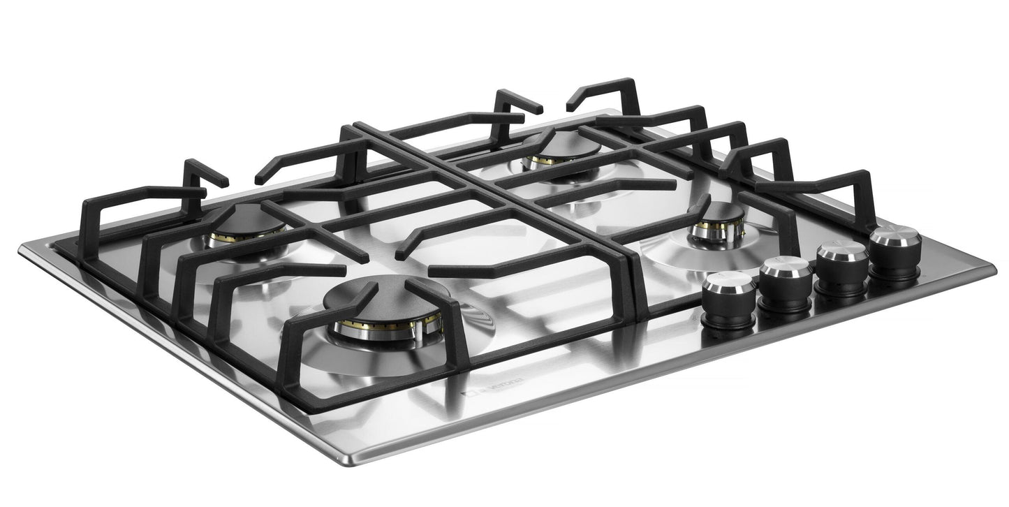 Verona VDGCT424FSS Verona 24" Designer Gas Cooktop-Brass Burners Ss