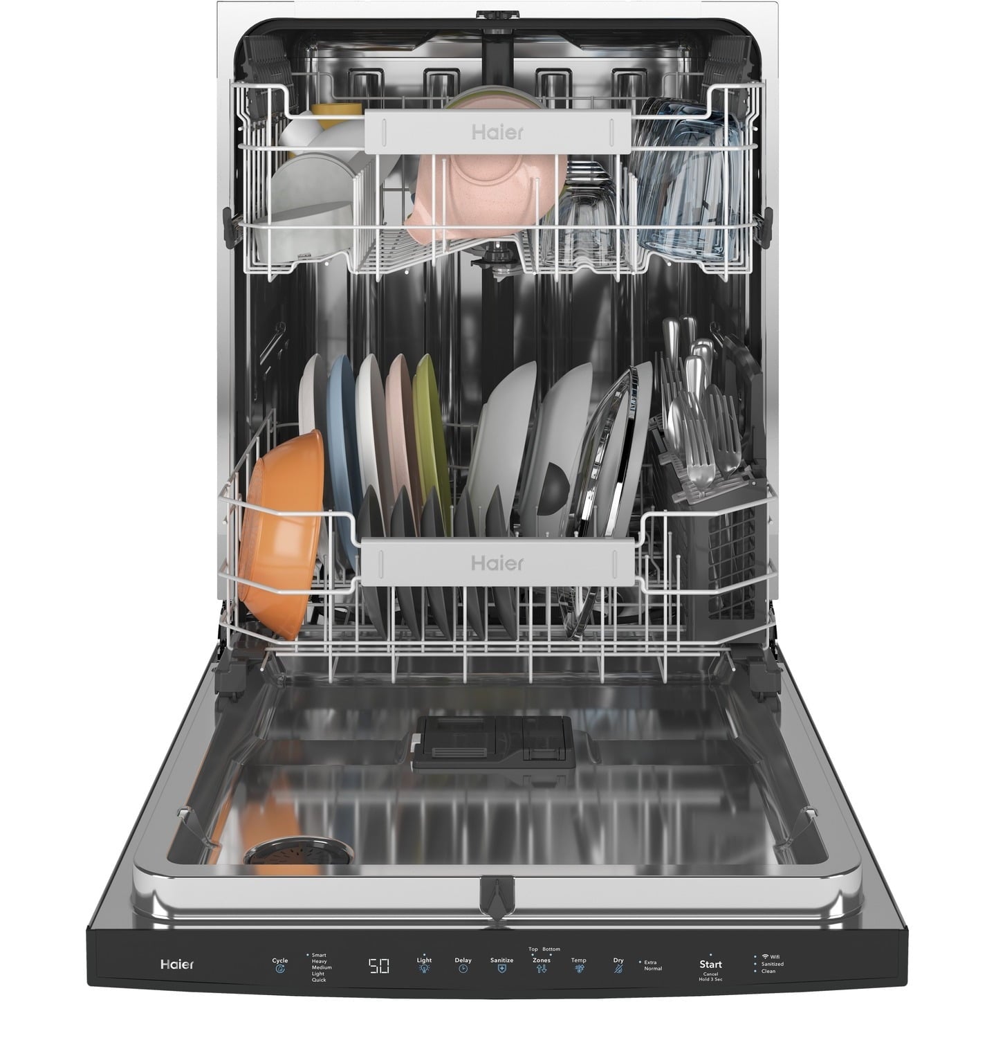 Haier QDP555SYNFS Haier Smart Top Control With Stainless Steel Interior Dishwasher With Sanitize Cycle