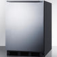 Summit FF6BSSHHADA Ada Compliant All-Refrigerator For Freestanding General Purpose Use, Auto Defrost W/Stainless Steel Wrapped Door, Horizontal Handle, And Black Cabinet