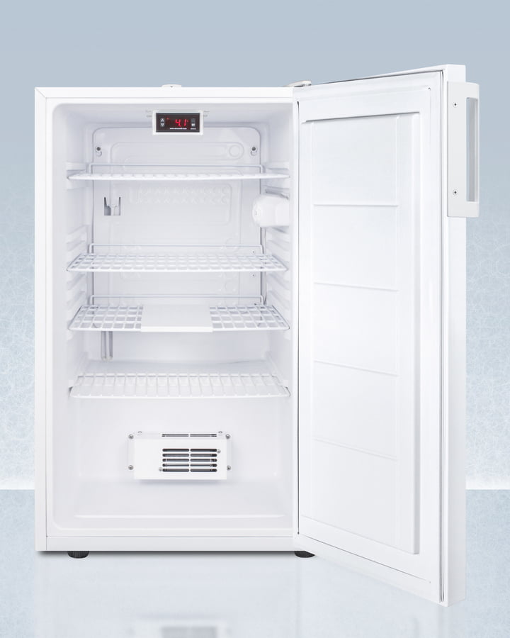Summit FF511LBIMED 20" Wide All-Refrigerator For Built-In Use, With A Digital Thermostat, Internal Fan, Lock, Temperature Alarm, And Hospital Grade Plug