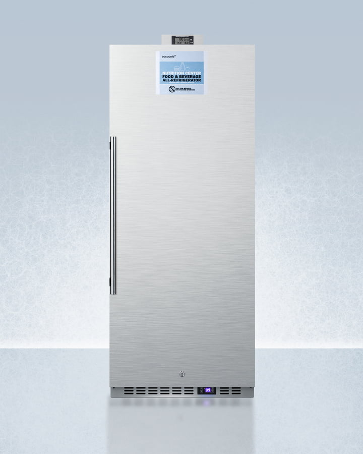Summit FFAR121SSNZ Commercially Approved 10.1 Cu.Ft. Nutrition Center Series All-Refrigerator In White With Front Lock, And Nist Calibrated Digital Temperature Display