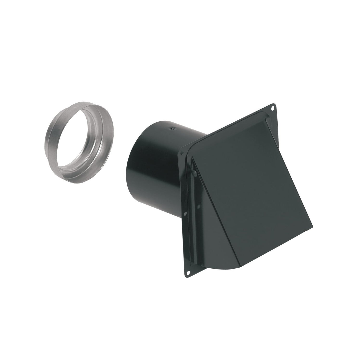 Broan 885BL Broan-Nutone® Steel Wall Cap For 3-Inch And 4-Inch Round Duct, Black