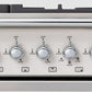 Bertazzoni HER366BCFEPNET 36 Inch Dual Fuel Range, 6 Brass Burner And Cast Iron Griddle, Electric Self-Clean Oven Nero Matt