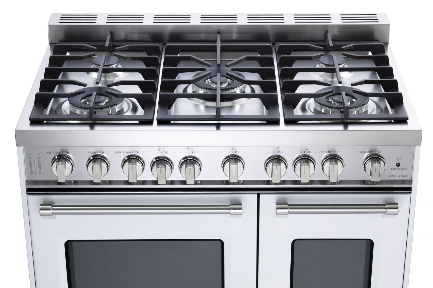 Verona VPFSGG365DW White 36" Gas Double Oven Range - Prestige Series