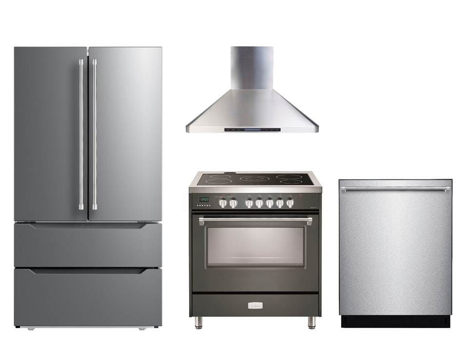 Verona VDFSEE365SG Slate Gray 36" Designer Electric Glass Top Range - Designer Series