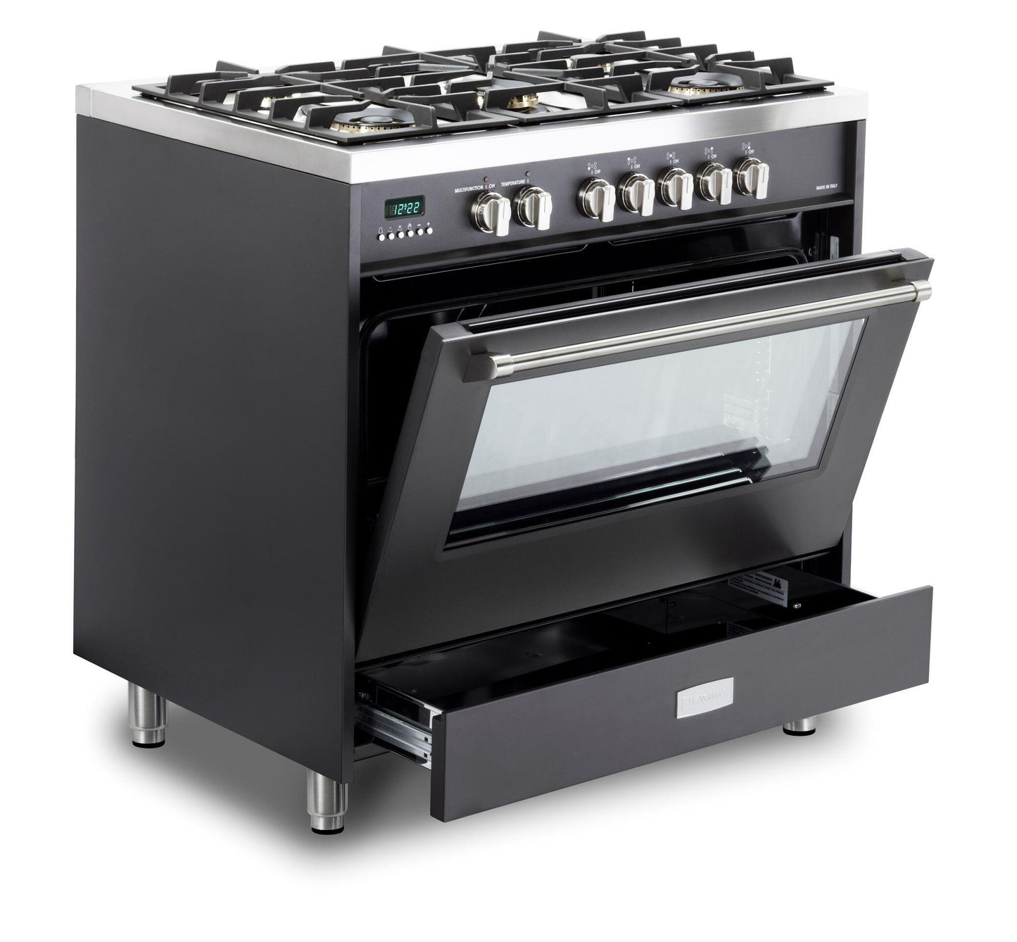Verona VDFSGE365E Matte Black 36" Dual Fuel - Designer Series