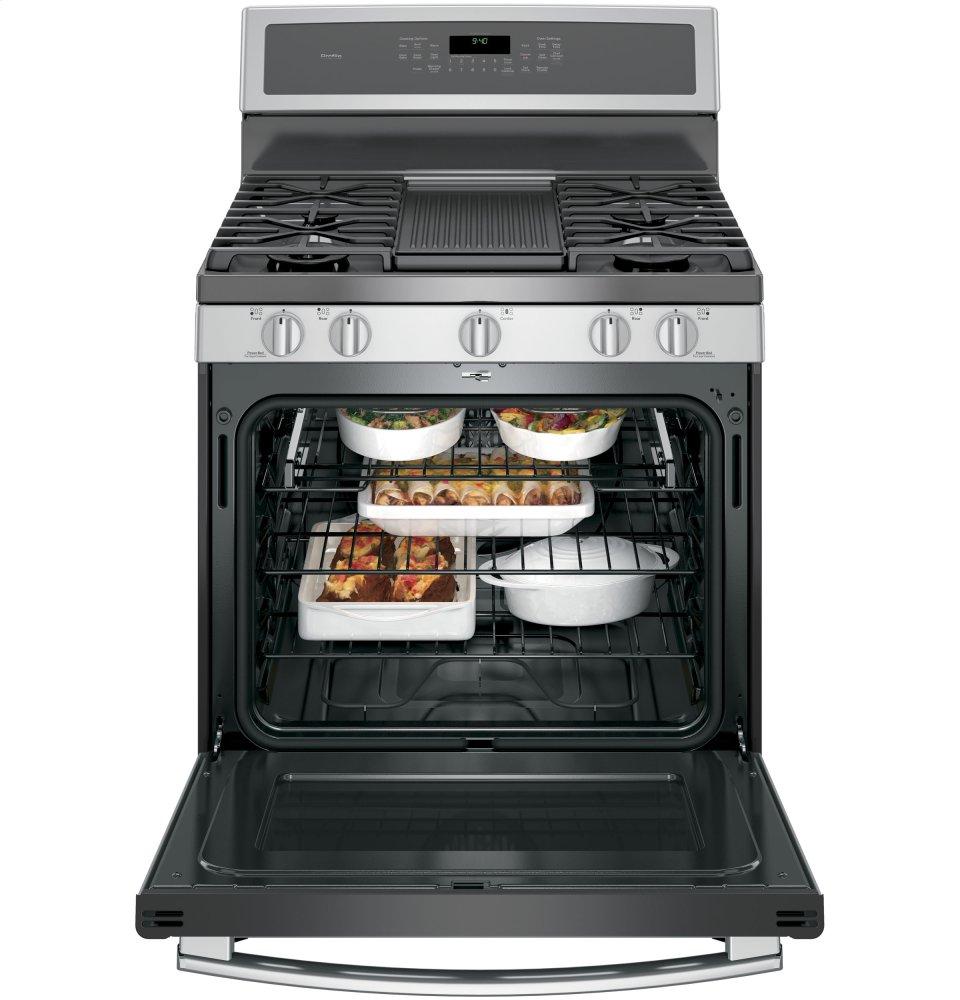 Ge Appliances P2B940SEJSS Ge Profile&#8482; 30" Smart Dual-Fuel Free-Standing Convection Range With Warming Drawer