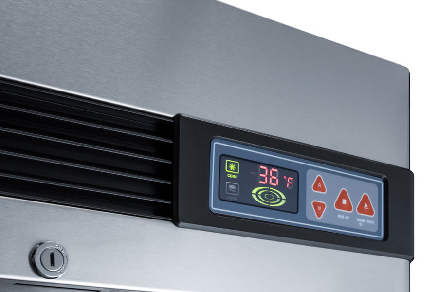 Summit SCR23SSG 23 Cu.Ft. Commercial Reach-In Refrigerator In Complete Stainless Steel With Glass Door