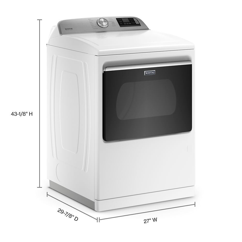 Maytag MGD7230HW Smart Capable Top Load Gas Dryer With Extra Power Button - 7.4 Cu. Ft.