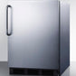 Summit FF7BKCSSADA Ada Compliant Built-In Undercounter All-Refrigerator For General Purpose Or Commercial Use, Auto Defrost W/Ss Wrapped Exterior And Towel Bar Handle