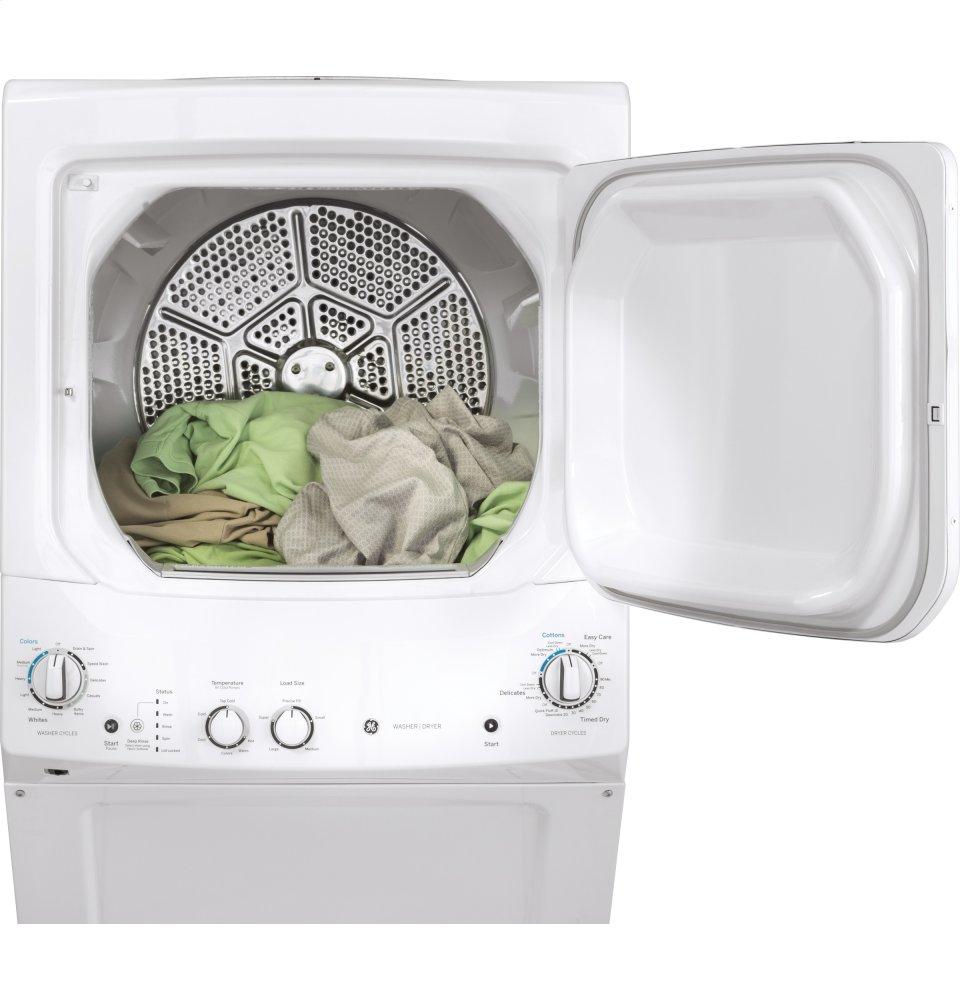 Ge Appliances GUD27ESSMWW Ge Unitized Spacemaker® 3.8 Cu. Ft. Capacity Washer With Stainless Steel Basket And 5.9 Cu. Ft. Capacity Electric Dryer