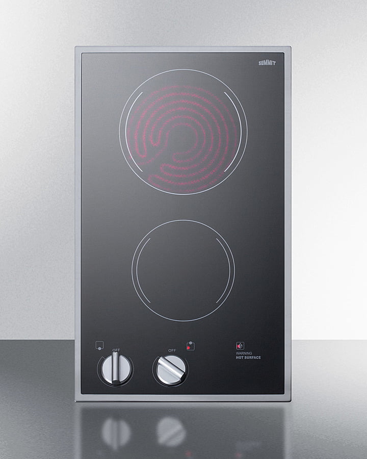 Summit CR2B22ST 12" Wide 220/240V 2-Burner Radiant Cooktop