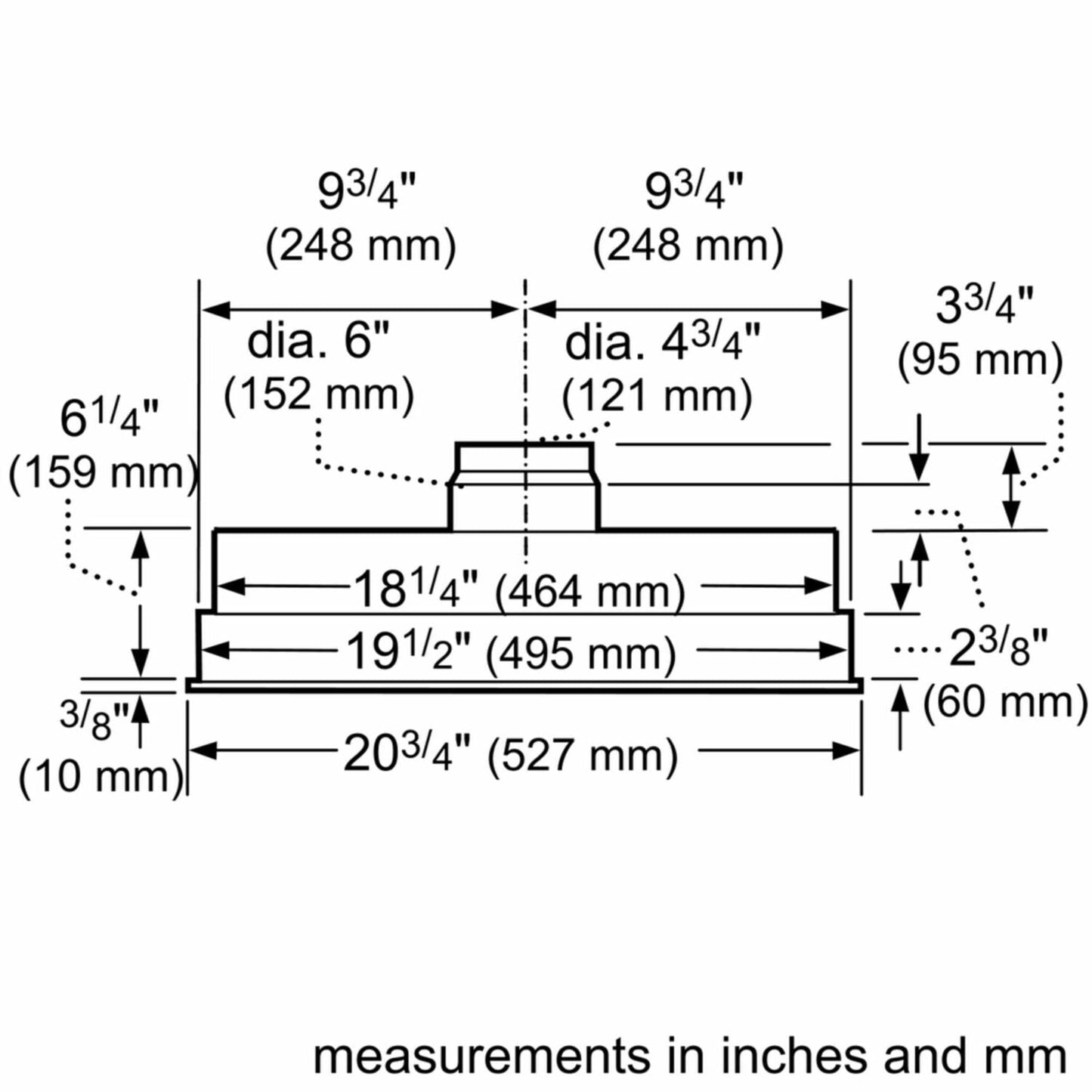 Bosch HUI31451UC 300 Series, 21" Custom Hood Insert