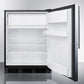 Summit CT66BBISSHV Built-In Undercounter Refrigerator-Freezer For General Purpose Use, With Dual Evaporator Cooling, Cycle Defrost, Ss Door, Thin Handle And Black Cabinet
