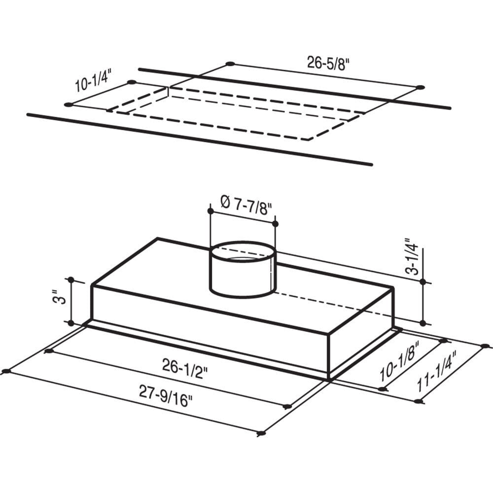 Broan RMPE7004 Broan® 28-Inch Power Pack Insert For External Blower Range Hood Shell W/ Light, Stainless Steel