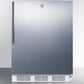 Summit CT66LSSHVADA Freestanding Ada Compliant Refrigerator-Freezer For General Purpose Use, W/Dual Evaporator Cooling, Lock, Ss Door, Thin Handle, White Cabinet