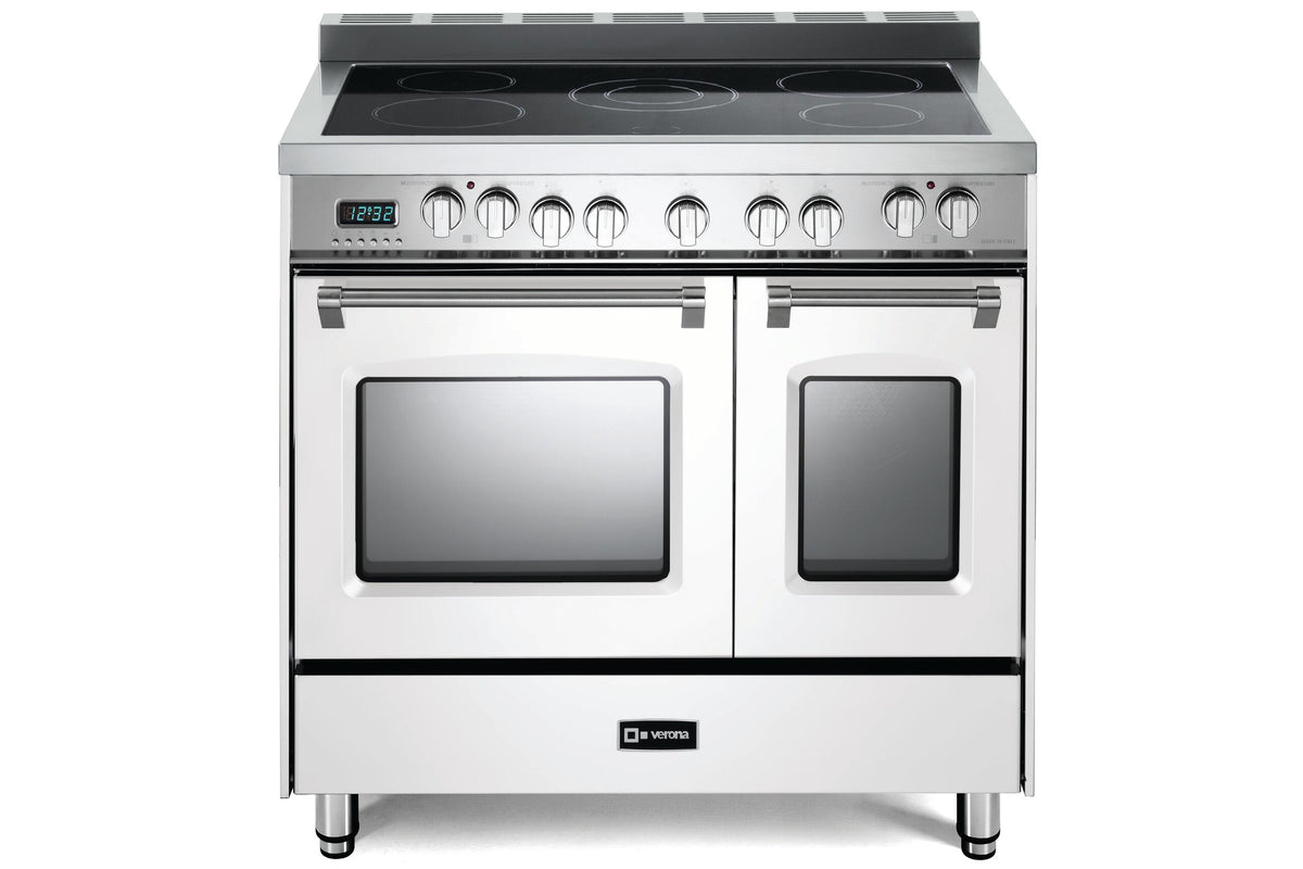 Verona VPFSEE365DW Prestige 36" Electric Glass Top Double Oven Range - White