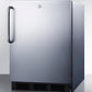 Summit FF7LBLKCSSADA Ada Compliant Built-In Undercounter All-Refrigerator For General Purpose Or Commercial Use, Auto Defrost W/Ss Wrapped Exterior, Towel Bar Handle, And Lock