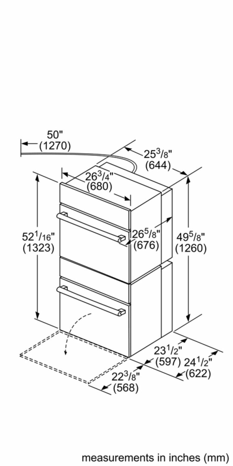 Bosch HBN5651UC 500 Series, 27", Double Wall Oven, Ss, Eu Conv./Thermal, Knob Control