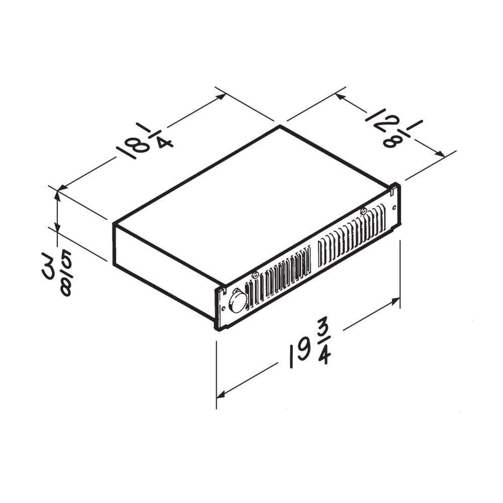 Broan 112 Broan® Kickspace Heater W/ Built-In Thermostat, 1500W 240Vac, 750/1500W 120Vac