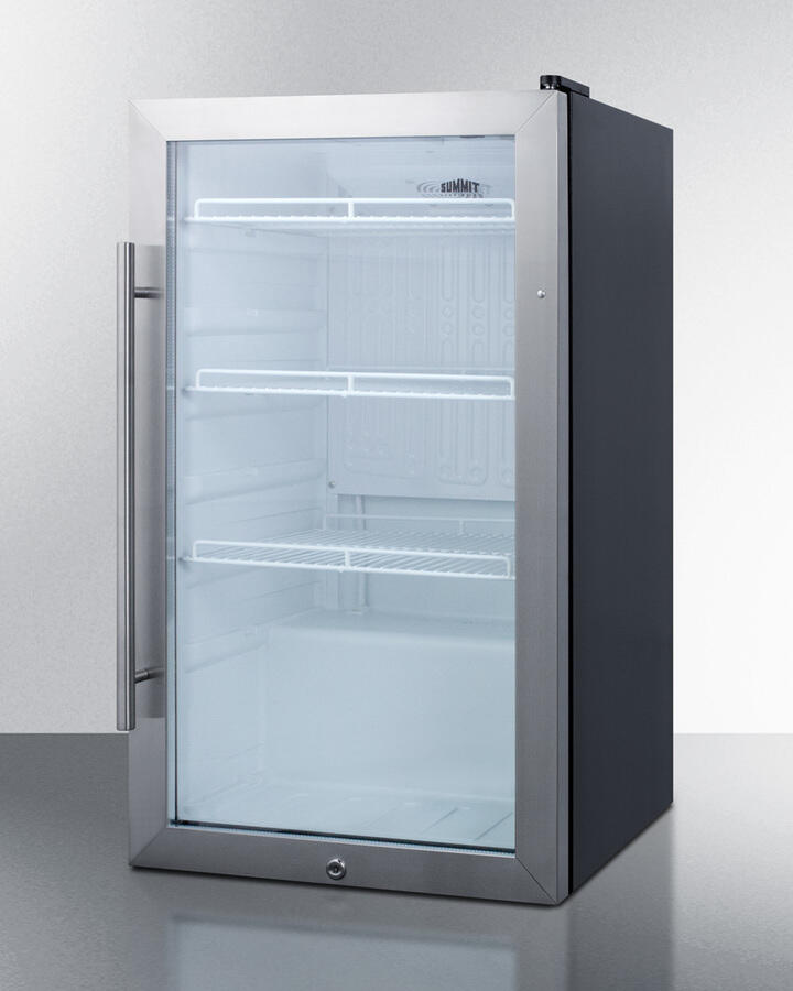 Summit SCR489OS Commercially Approved Outdoor Beverage Cooler For The Display And Refrigeration Of Beverages And Sealed Food, Freestanding Use With Glass Door And Black Cabinet